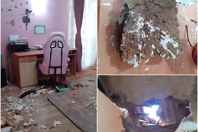 Un bolovan de 50 de kilograme a căzut prin acoperișul unei familii din Hunedoara. Autoritățile fac verificări, pentru că nu se știe de unde a venit piatra