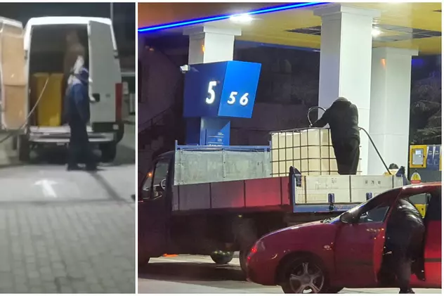 VIDEO | Un șofer din Arad a cumpărat motorină în pubele de gunoi. La Slatina, altul a umplut un rezervor de 1.000 de litri