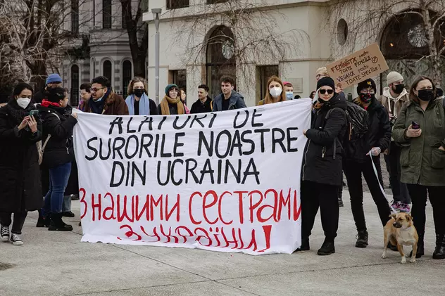 Protest de Ziua Femeii în București. Foto: Eli Driu