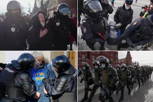 Peste 4.000 de arestări la protestele din Rusia față de invazia lui Putin în Ucraina. „Fără război” au strigat oamenii la Moscova