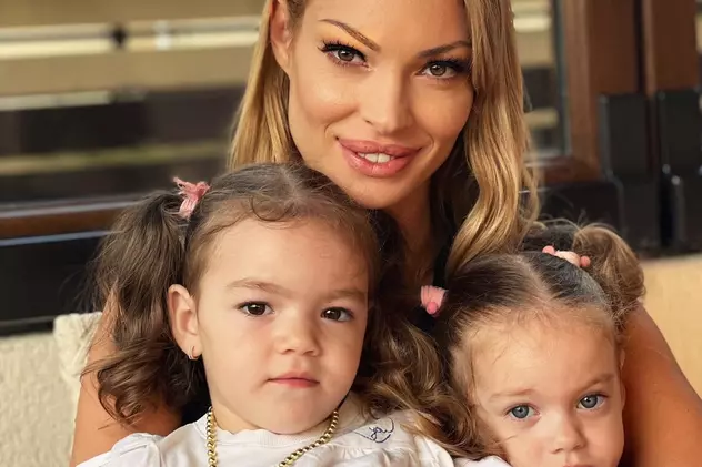 Valentina Pelinel și gemenele ei, ținute de mii de euro la petrecerea aniversară a fetițelor. Cât costă rochiile lor