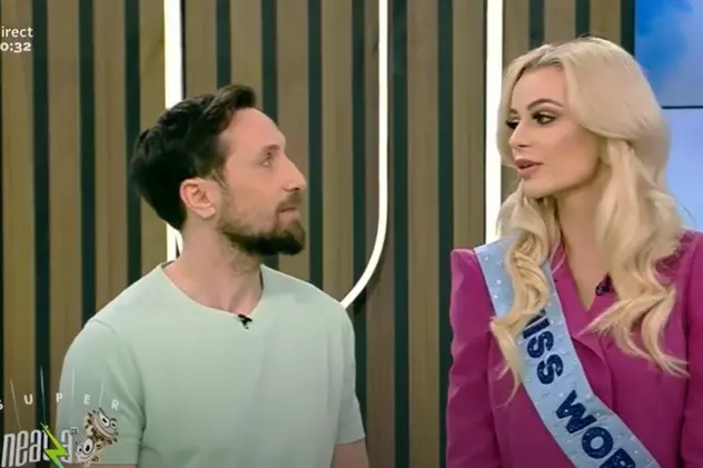 Karolina Bielawska, Miss World 2021, în platou la Antena 1. Ce glumă a făcut Dani Oțil: „Îmi aduce aminte de soția mea de acasă”