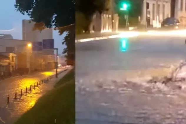 VIDEO | Craiova, inundată după o vijelie. Circulația tramvaielor a fost oprită și pasajele au fost închise