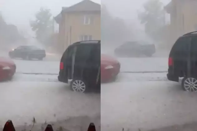 VIDEO | Grindină și vijelii în județul Dolj, aflat sub cod roșu pentru o oră. Cât a plouat în Craiova