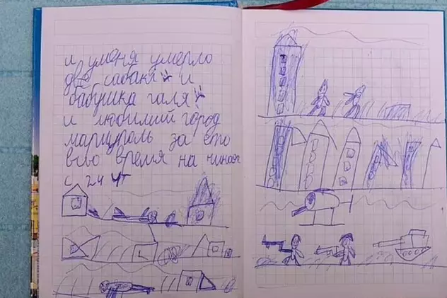 Însemnările despre război ale unui copil de 8 ani: „Mi-au murit bunicii, cei doi câini și iubitul meu oraș Mariupol”