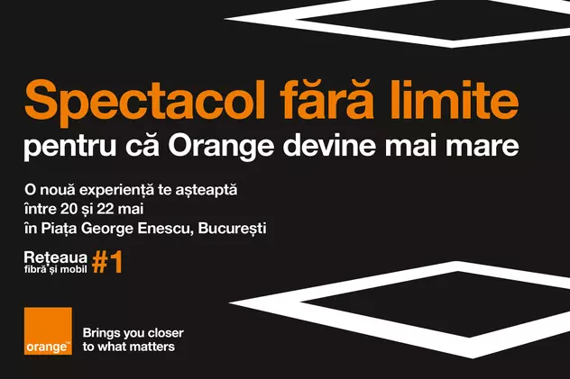 Spectacol fără limite marca Orange România: 3 zile de experiențe inedite în rețeaua #1, în Piața George Enescu din București