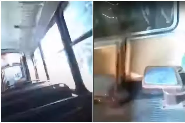 Un scurtcircuit puternic a panicat călătorii aflați într-un tramvai vechi din Brăila