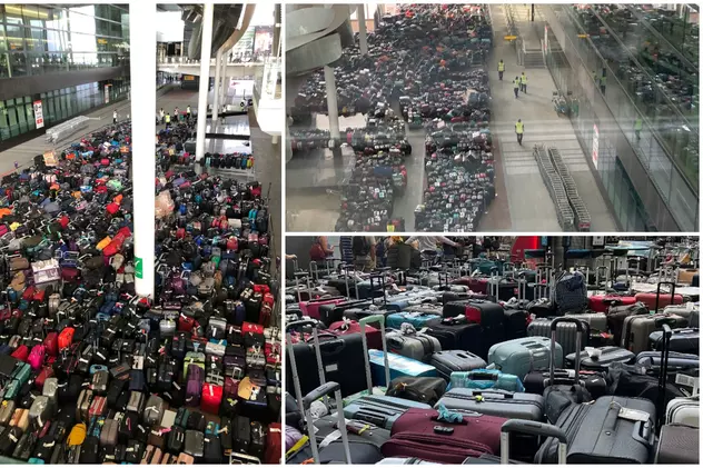 Covor uriaș de bagaje abandonate în cel mai mare aeroport din Londra. Ce s-a întâmplat pe Heathrow vineri dimineață