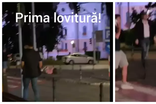 VIDEO | Imagini cu momentul în care o tânără este lovită cu sălbăticie, chiar în centrul Brașovului. Agresorul a fost reținut