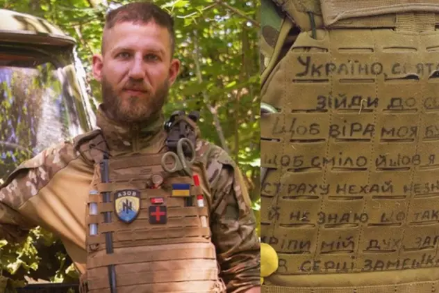 Paramedic ucrainean, cu o rugăciune scrisă pe vesta antiglonț: „Credința m-a salvat în cele mai grele clipe”
