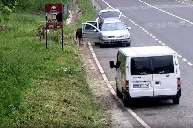Mașină confiscată după ce proprietarul a fost filmat aruncând gunoi pe marginea drumului, în Bihor
