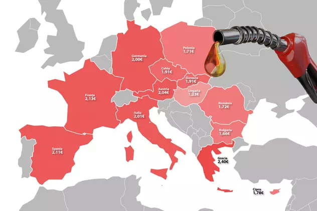 Harta prețurilor carburanților în UE. Cum stă România față de media europeană și în ce țări vecine se plătește mai puțin