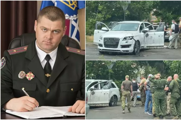 Bolidul de lux al unui comandant ucrainean de penitenciar din Herson, care colabora cu ocupanții ruși, a sărit în aer pe stradă