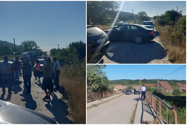 Drumul pe care circulă vehiculele militare spre baza NATO de la Cincu, blocat de localnici: „Nu se mai poate așa. Își bat joc de noi“