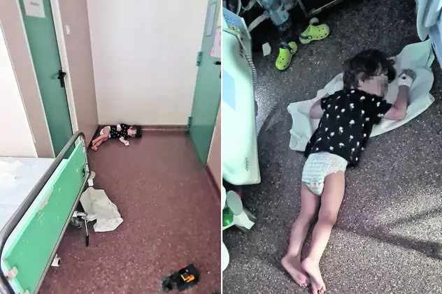 La 700 de metri de Guvern, un copil de 3 ani, internat în secția de arși, doarme pe podeaua salonului din cauza căldurii insuportabile. Manager: „În România, vara e cald”