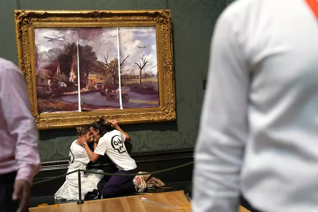 Doi activiști s-au lipit de o pictură veche de 200 de ani, expusă la Galeria Naţională din Londra