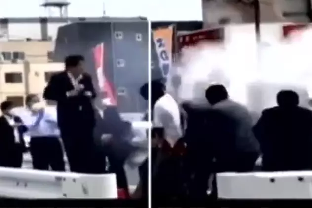 VIDEO. Noi imagini cu momentul în care Shinzo Abe a fost asasinat, filmate din alt unghi. Captură: NDTV