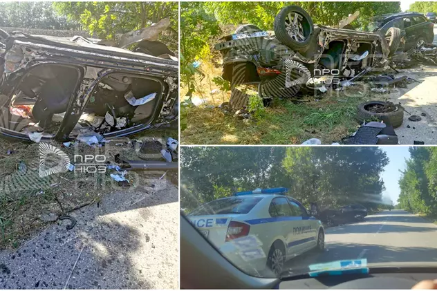 Două mașini românești, distruse de un șofer ucrainean, în Bulgaria. Doi morți și trei răniți grav