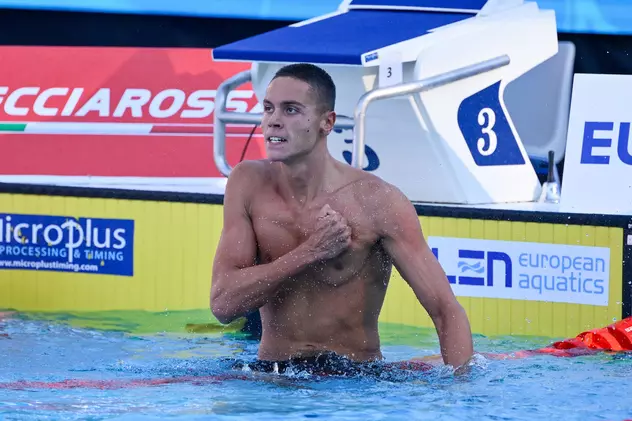 Reacția lui David Popovici, după ce a doborât recordul mondial la 100 de metri liber la Europenele de la Roma: „A fost un instinct animalic”
