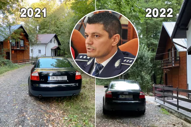 IMAGINI. Șeful Poliției din Timiș se duce la casa sa de vacanță, la 168 km dus-întors de oraș, cu mașina instituției. Explicația IPJ