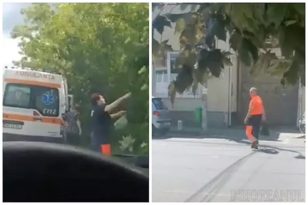 Doi angajați ai Ambulanței Bihor au oprit să culeagă soc în timp ce transportau un pacient