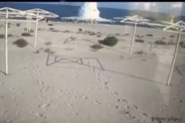 Imagini cu explozia unei mine de război pe o plajă din apropiere de Odesa. Trei persoane au murit - VIDEO