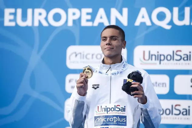 David Popovici a fost desemnat cel mai bun sportiv în probele masculine de la Campionatele Europene de natație de la Roma