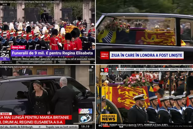 Ce audiențe au făcut televiziunile noastre în ziua înmormântării reginei Elisabeta a II-a. Două posturi de știri au avut de câștigat