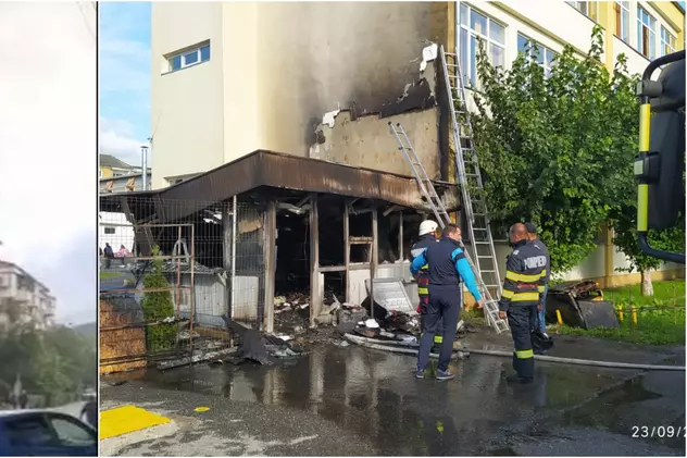 Incendiu în curtea unei școli din Hațeg. 400 de elevi și 25 de profesori au fost evacuați