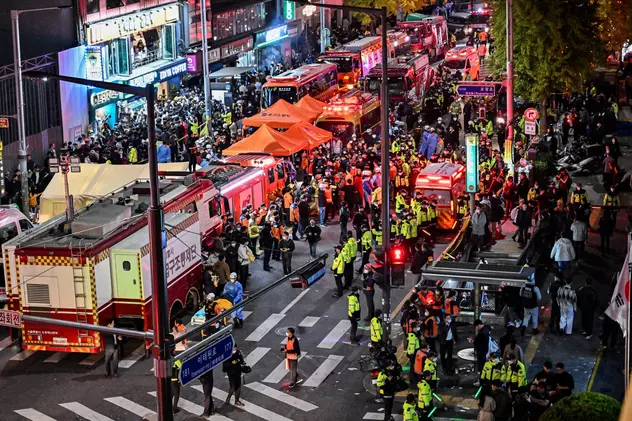 Cel puțin 156 de morți și 151 de răniți într-o busculadă creată la petrecerea stradală de Halloween din Seul
