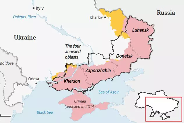 Rusia nu mai controlează complet niciuna dintre cele patru provincii ucrainene pe care vineri anunța că le-a anexat „pentru totdeauna”