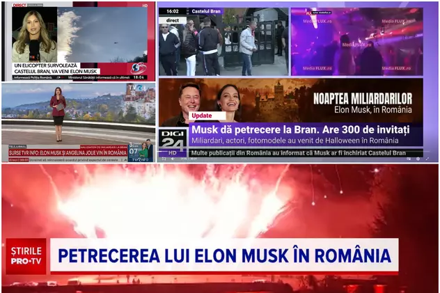 Cum au relatat televiziunile despre „Elon Musk în România”. Fiecare post a dat zeci de știri zilnic, la Digi 24, Pro TV, Antene și TVR