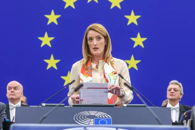 Presedinta Parlamentului European, Roberta Metsola. Foto: EPA