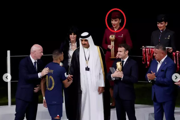 O româncă, pe scenă la decernarea Cupei Mondiale din Qatar. A ținut în mână trofeul câștigat de Messi