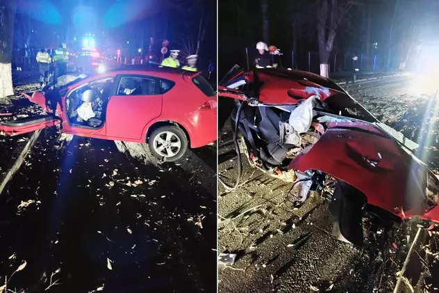Un tânăr a murit și alți doi au fost răniți la Bucov, după ce au fost proiectați în afara mașinii în urma impactului cu un copac