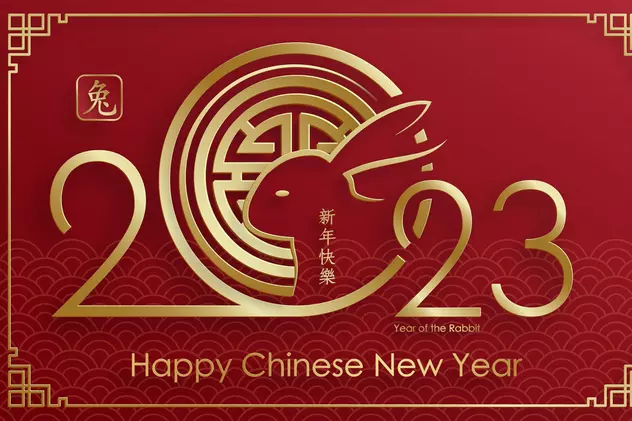 Ce zodii sunt favorizate în anul Iepurelui de Apă - Imagine greafică reprezentând Anul Nou chinezesc 2023, anul Iepurelui de Apă