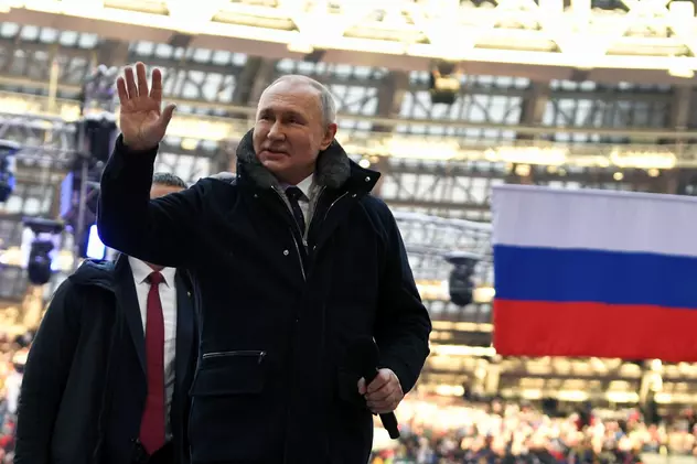 Rusia luptă pentru „teritoriile sale istorice”, a spus Putin, într-un discurs scurt, pe scena unui  uriaș concert patriotic din Moscova