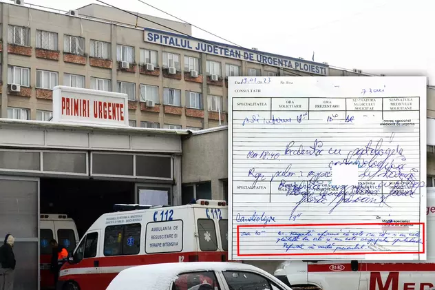 DOCUMENTE dintr-un mare spital din țară. Ce apare scris în fișele unor bolnavi de la urgențe: „Doamna doctor spune că e plătită la oră, refuză să vadă pacientul”