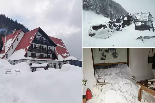 Avalanșă în Munții Făgăraș. Cabana Capra și mai multe mașini parcate, lovite de valul de zăpadă. Zeci de turiști, printre care și copii, evacuați - VIDEO