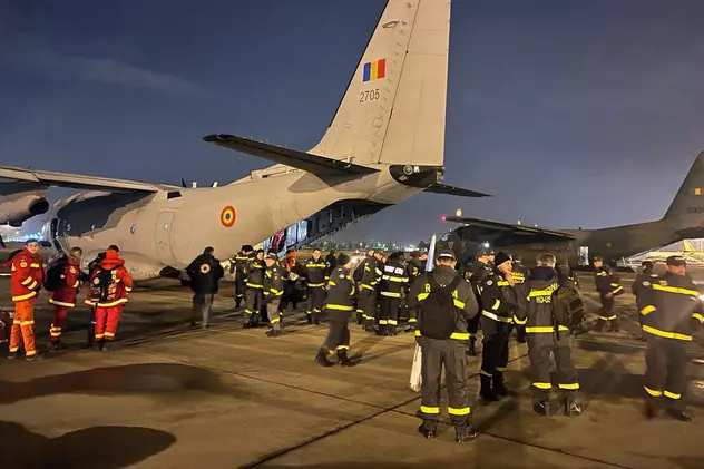 România trimite ajutoare în Turcia. Două aeronave cu 59 de salvatori au aterizat deja la Adana