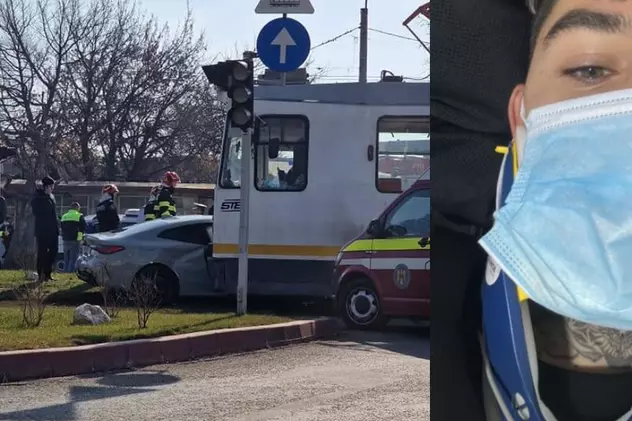 Lino Golden, accident grav în București. A avut nevoie de îngrijiri medicale, după ce mașina lui s-a ciocnit cu un tramvai
