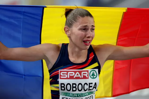 Claudia Bobocea, în lacrimi după argintul cucerit în proba de 1.500 de metri de la Europenele de sală. Gabriel Bitan, bronz la lungime