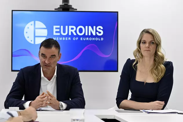 Kiril Boshov, directorul general al Euroins Insurance Group, si Tanja Blatnik, directorul general al Euroins Romania Foto: Agerpres