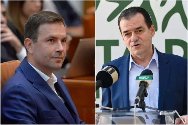 Cătălin Drulă (USR, stânga) și Ludovic Orban (Forța Dreptei)