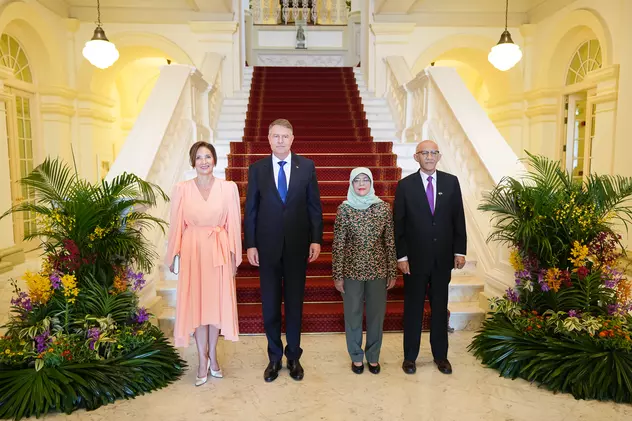Klaus Iohannis, vizită oficială în Singapore. Șeful statului s-a întâlnit cu omologul Halimah Yacob la Palatul Prezidenţial Istana