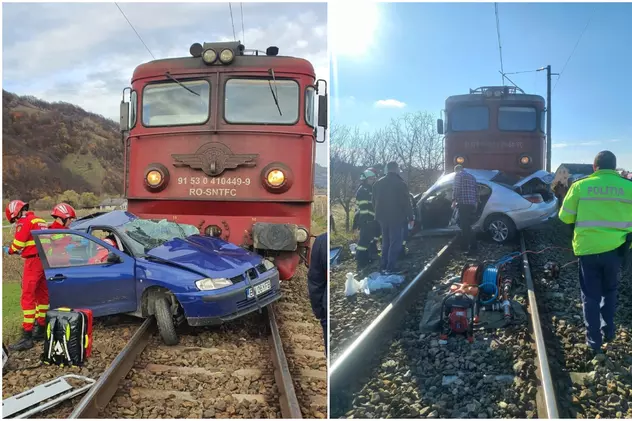 Un mecanic de locomotivă a lovit cu trenul două mașini, în 5 zile, în Bistrița. Un șofer a murit, al doilea e în comă