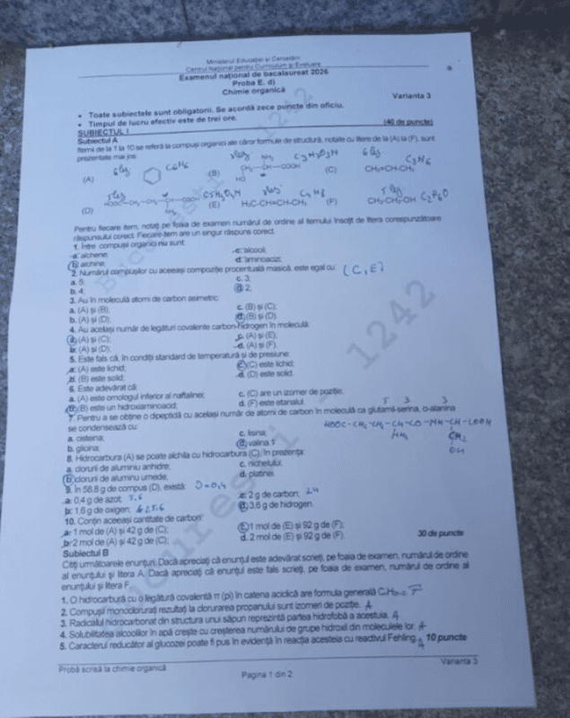 subiecte-chimie-organică-bac-2026