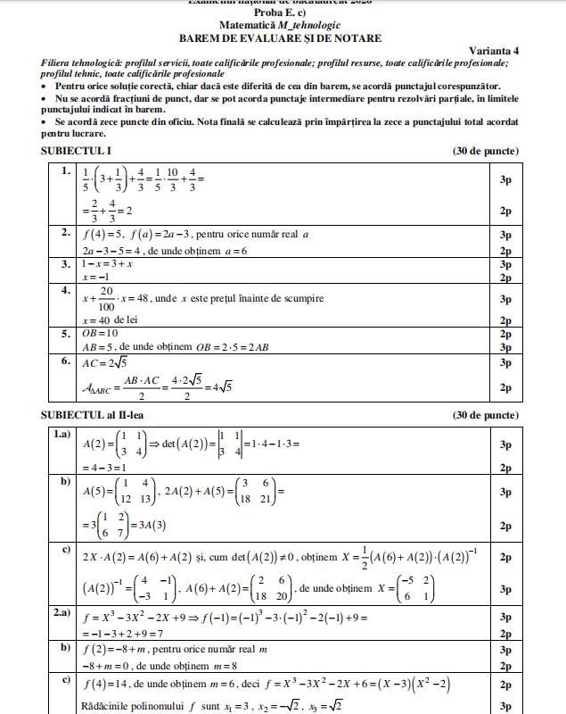 BAREM BAC MATE INFO TEHNOLOGIC