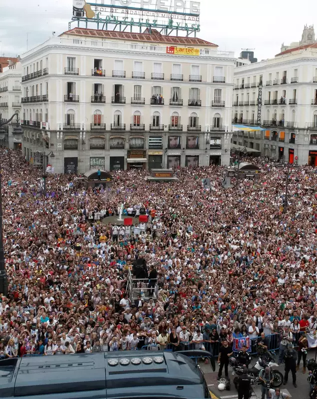 Real Madrid fans celebration in Madrid