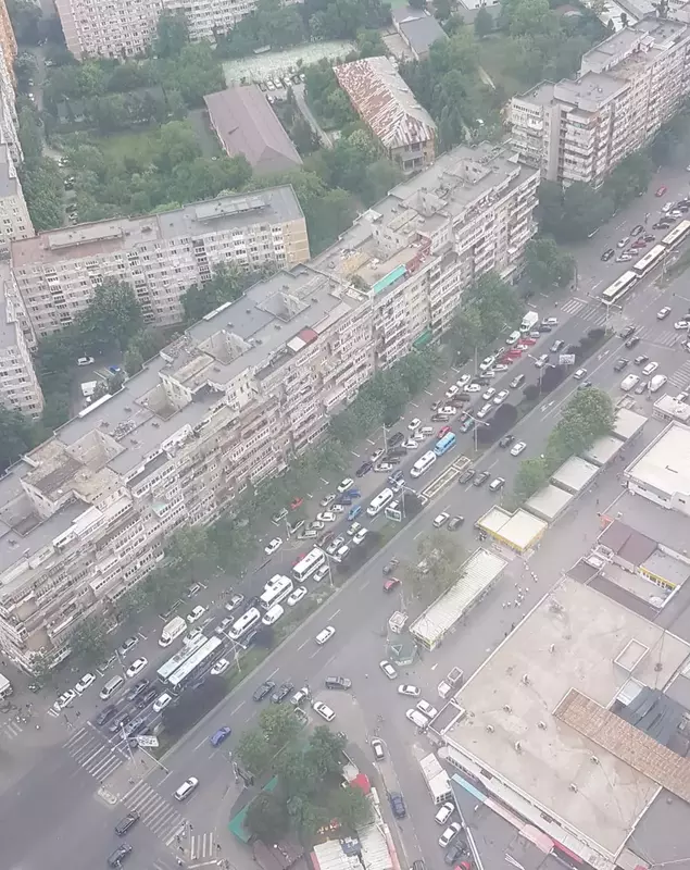Imagini din elicopter cu traficul din București, pe 9 iunie